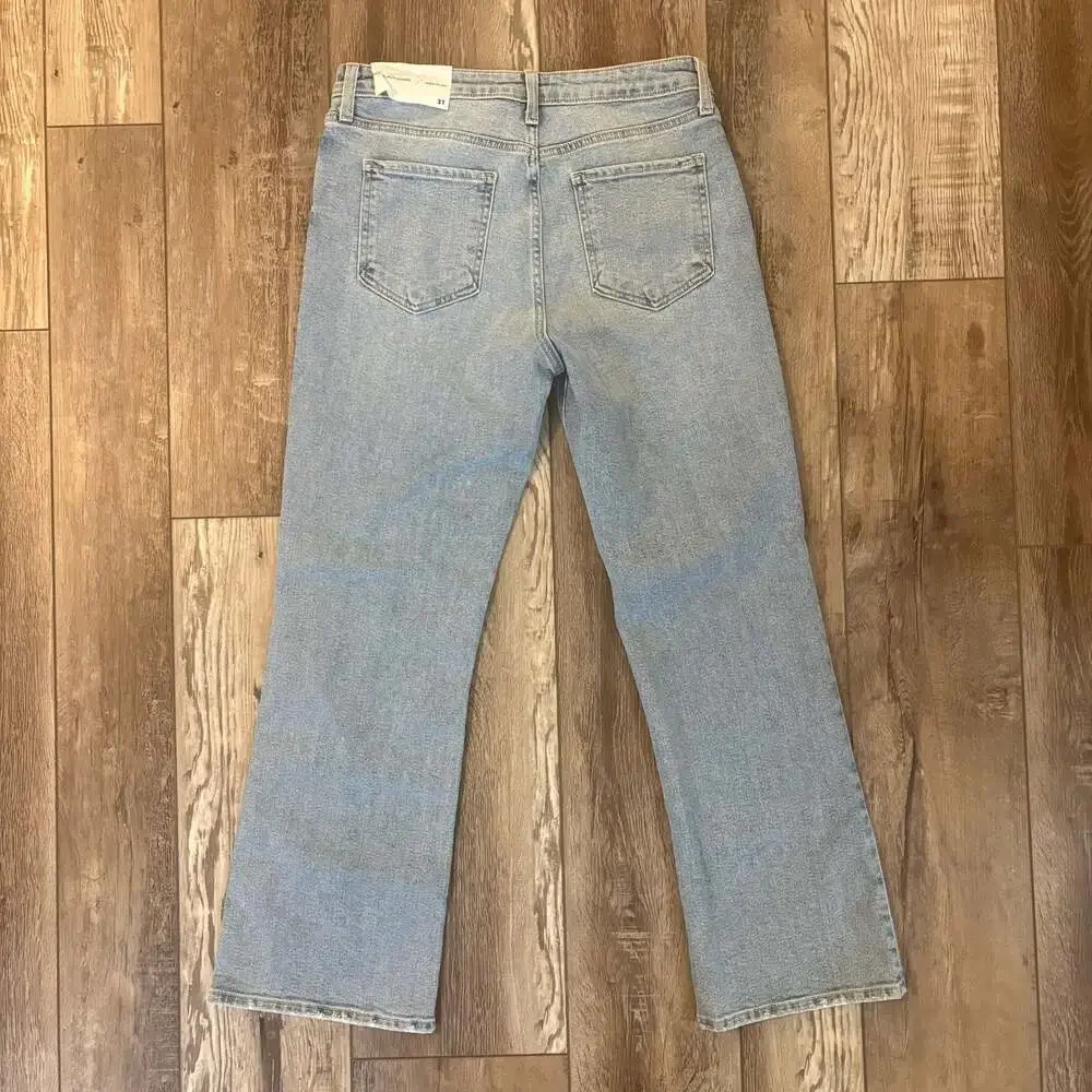 Just Black Denim High Rise Slim Cropped Bootcut Jeans 31 Light Wash NWT - Picture 2 of 7